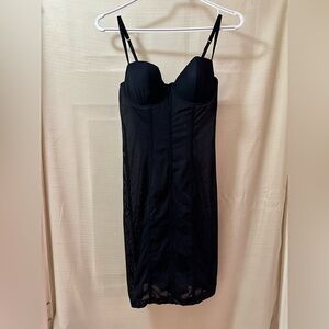 Victoria’s Secret Very Sexy Black Mesh Bustier Slip Dress 36B Lingerie